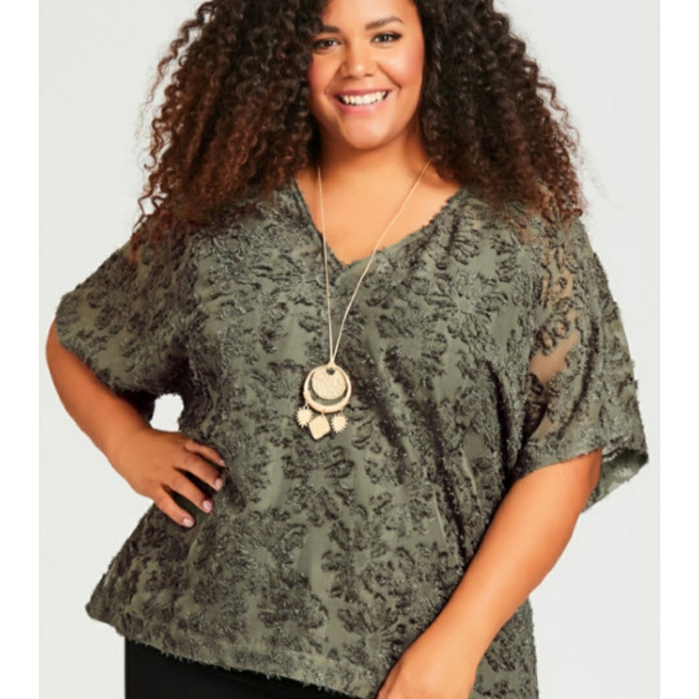 Avenue Burnout Khaki Top
